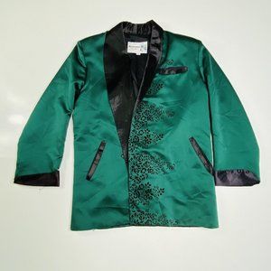 Vintage AAARDVARKS Odd Ark Jacket Sz Large Green Black Maitre D Coat Circus Cost